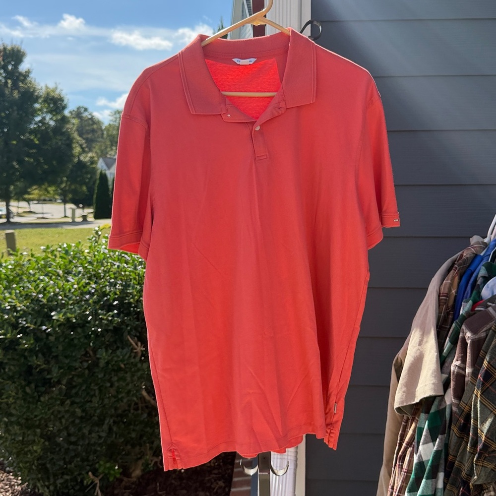 Men's Orange Calvin Klein Polo Shirt